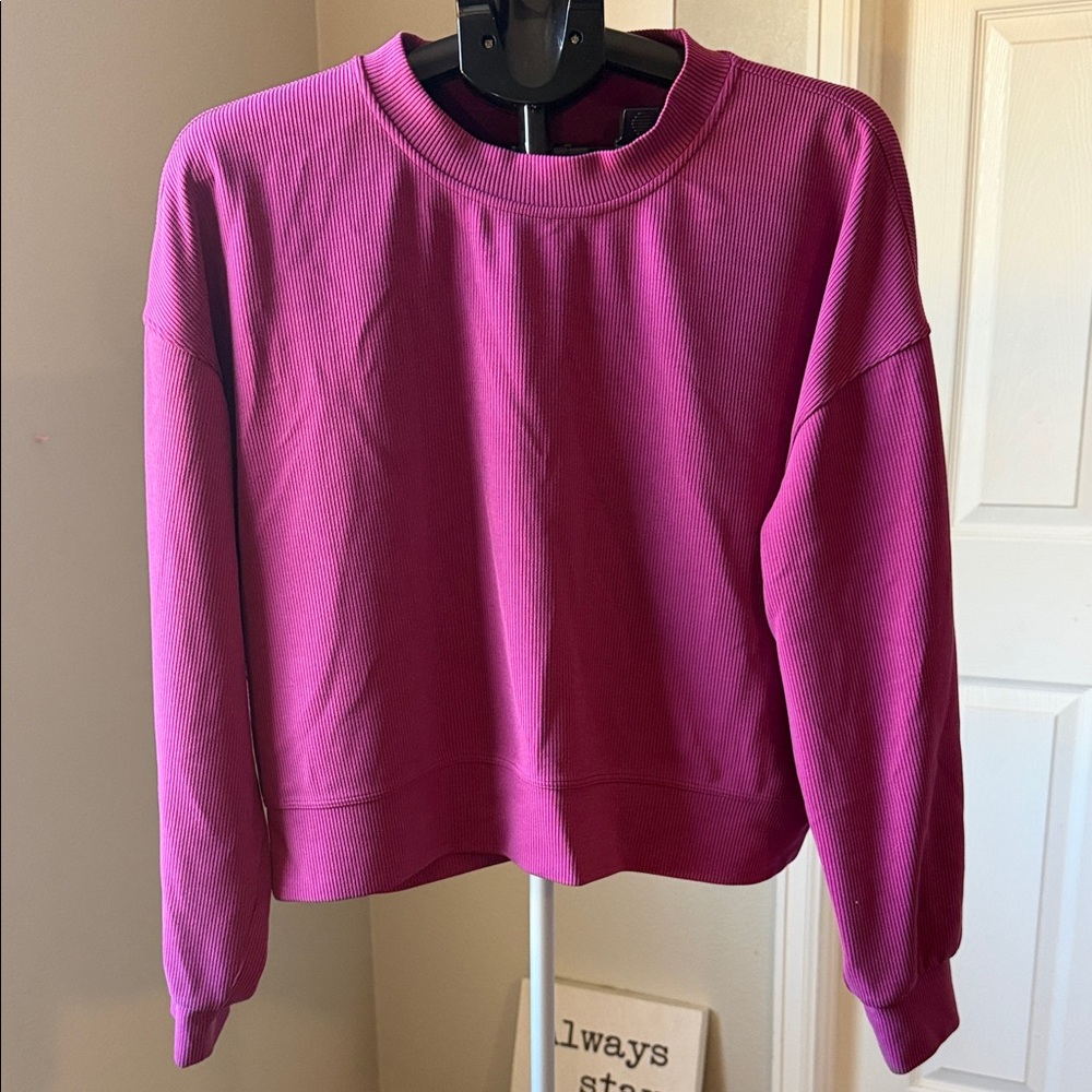 lululemon athletica Deep Magenta Ribbed Crew Sweater